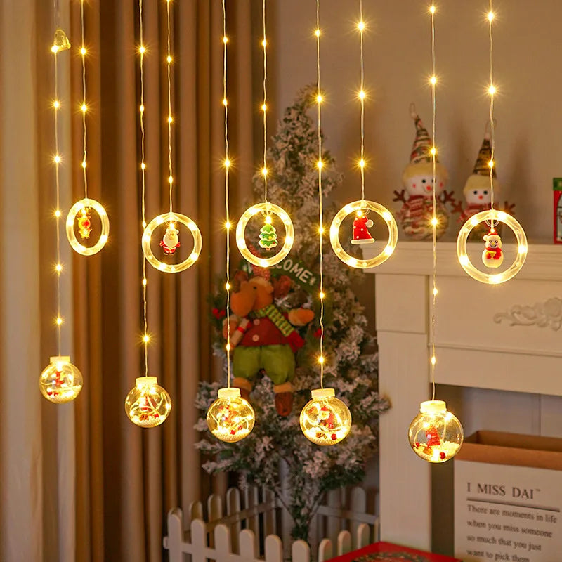 Christmas string lights - rings and balls