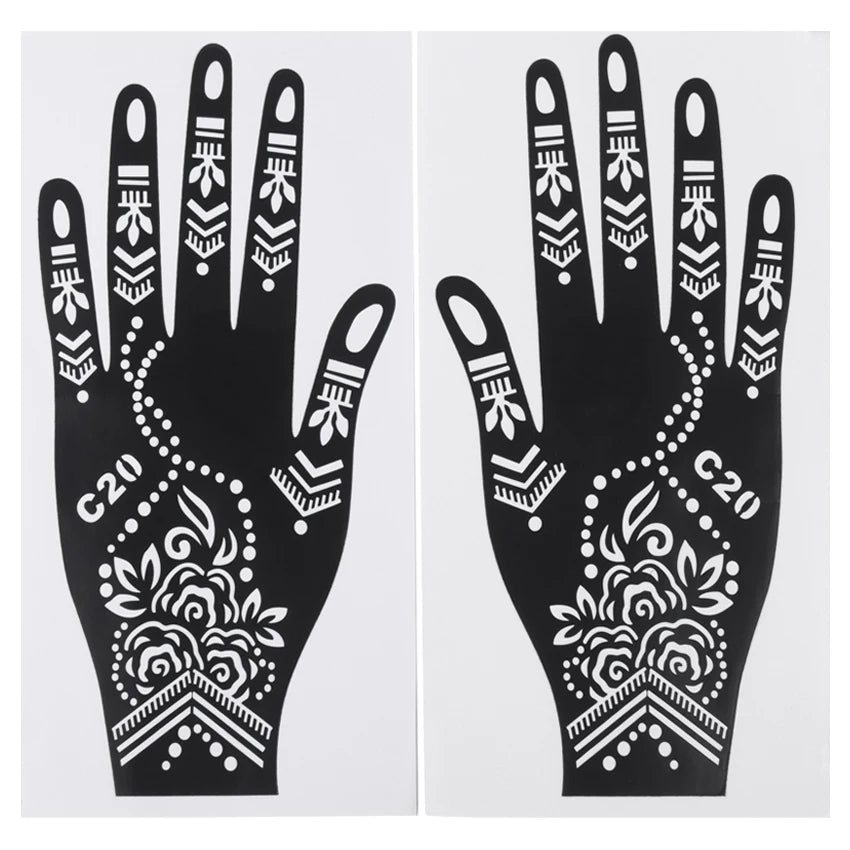 1 pair of henna stencils - A2