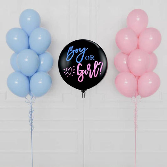 Gender reveal Helium bunch pink and blue balloons
