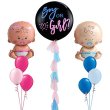 Gender reveal helium bunch with tassels