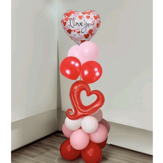 Linky heart helium bunch with base