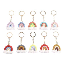 10pcs hand knitted rainbow key chain
