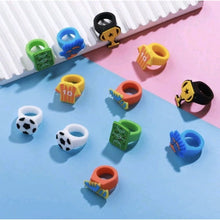 football theme rings 12 pcs
