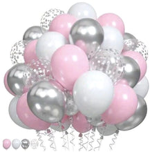 Silver pink white balloons