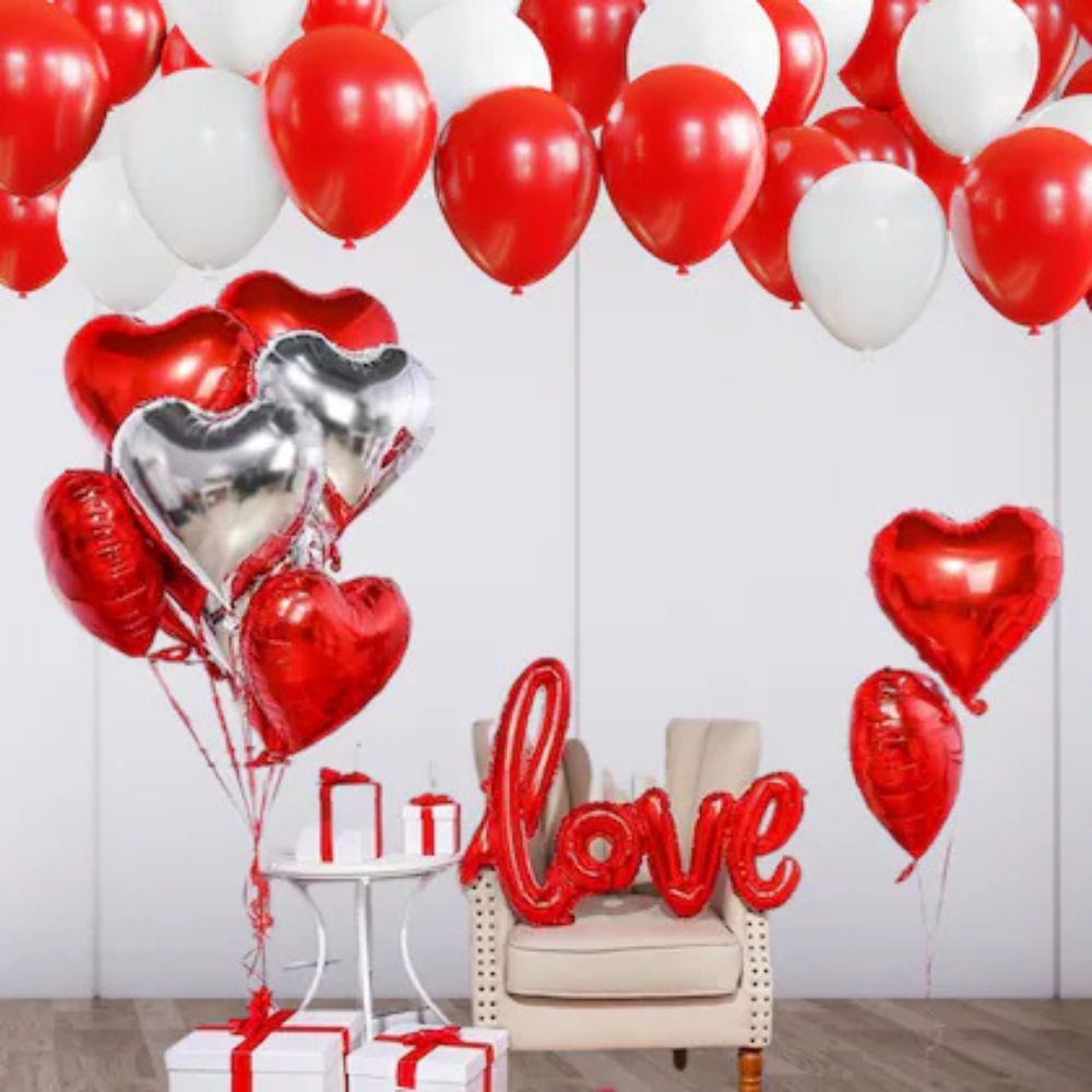 10 heart and 20 latex balloons helium filled