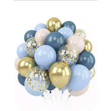 Dirty blue and gold shades balloons