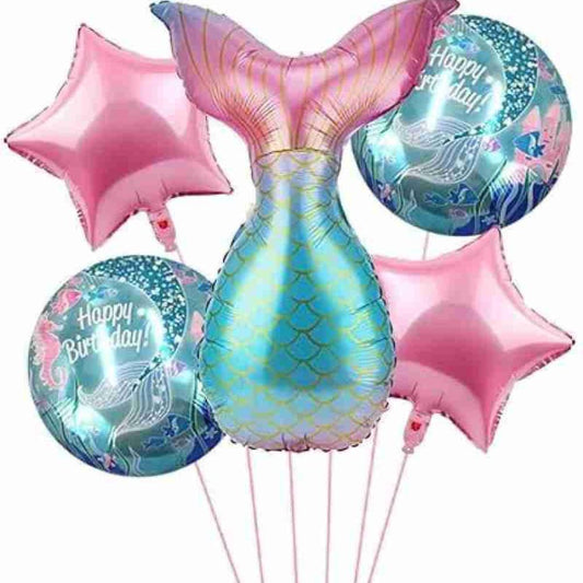 Mermaid Birthday Balloon Set – Helium Filled 🧜‍♀️🎂