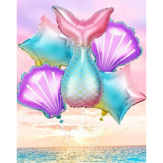 Mermaid Dreams Balloon Bouquet – Helium Filled 🧜‍♀️✨