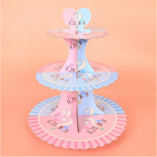 gender reveal cup cake stand