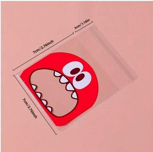 Cute Monster Self-adhesive Gift & Biscuit & Candy Packaging Bag For Foodies