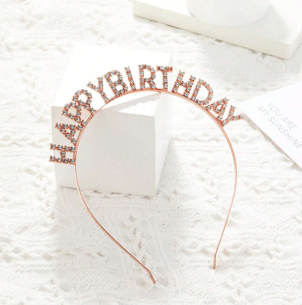 Rosegold happy birthday headband