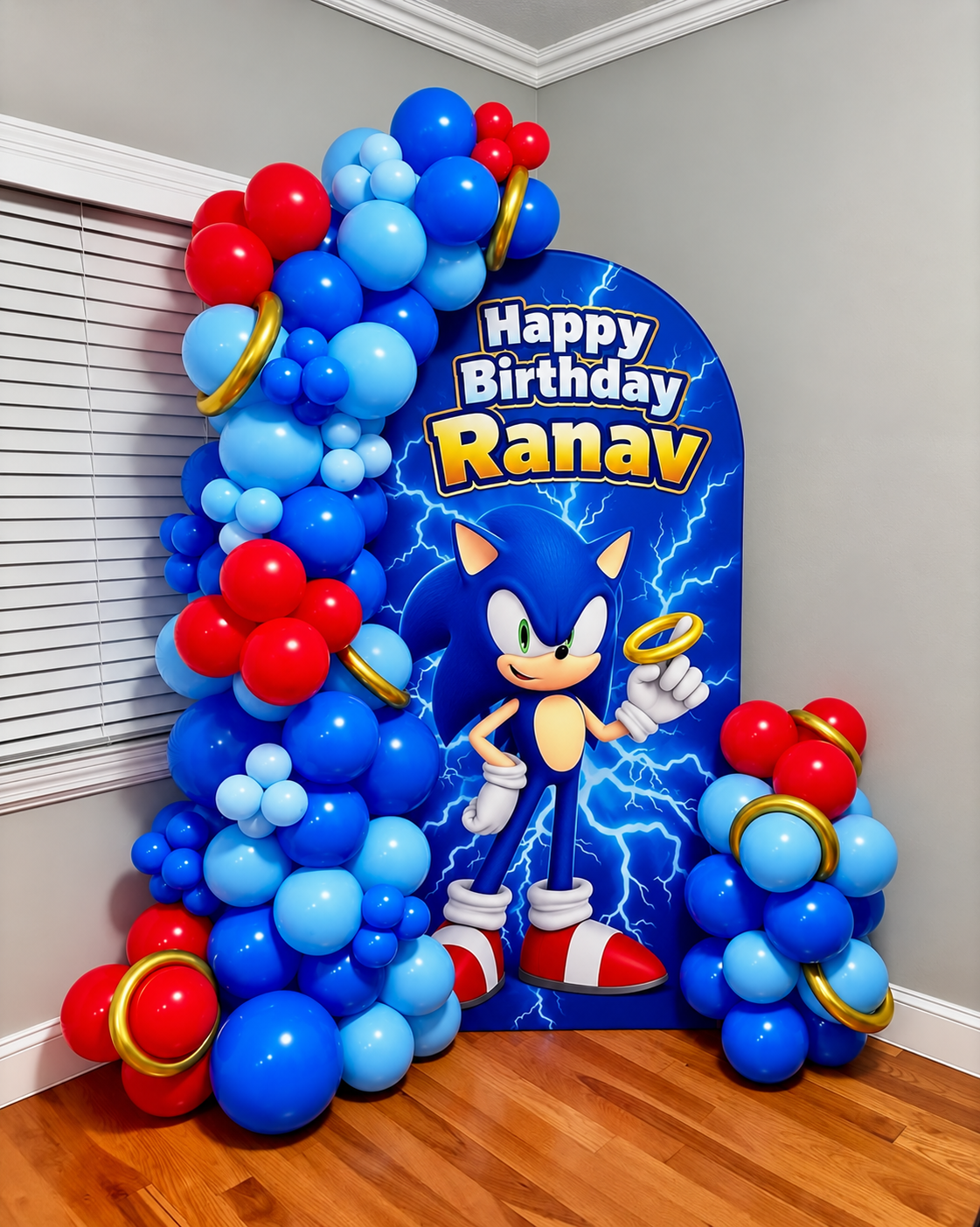 sonic theme Balloon Garland & Arch Backdrop Decoration