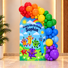Number block theme Balloon Garland & Arch Backdrop Decoration bright