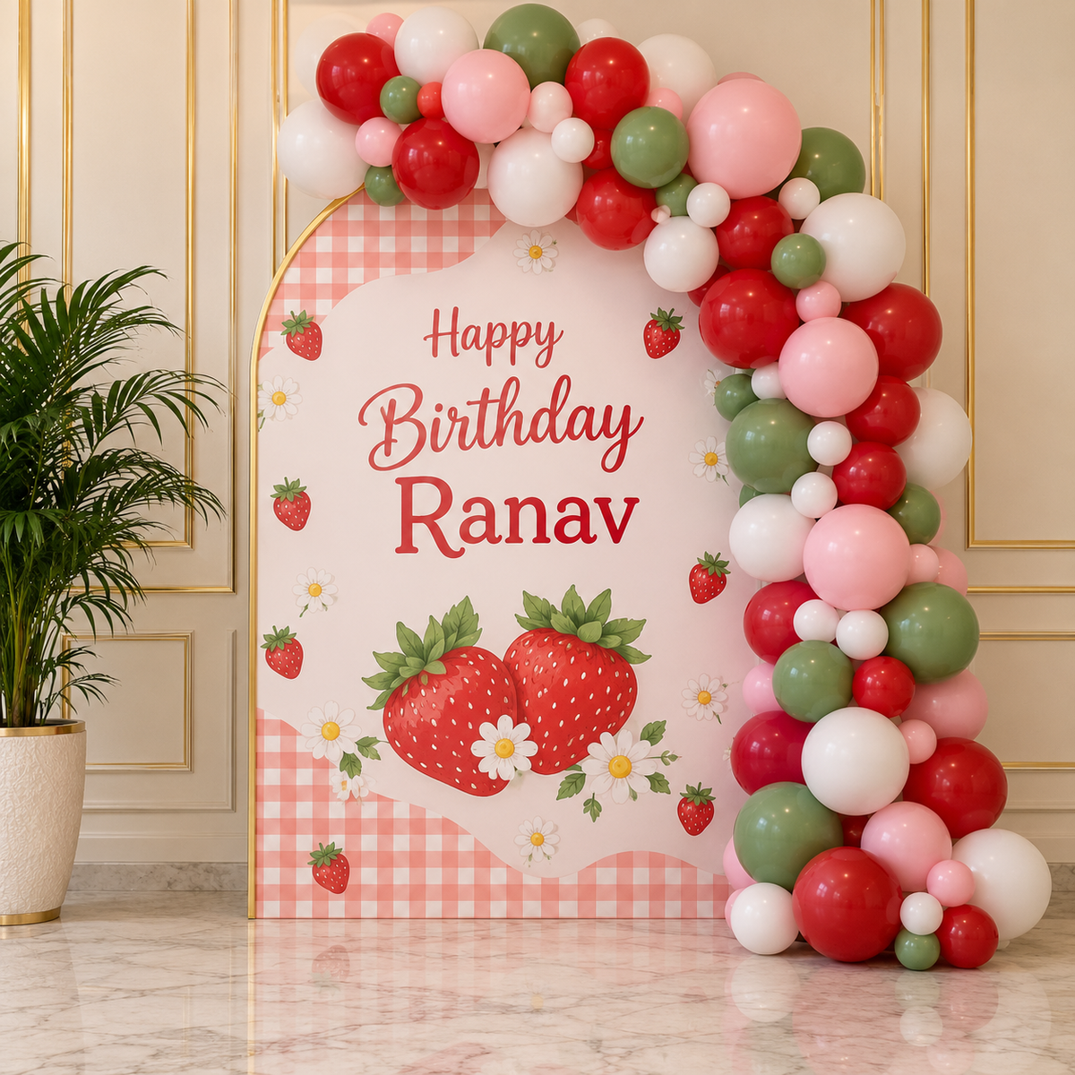 strawberry theme Balloon Garland & Arch Backdrop Decoration