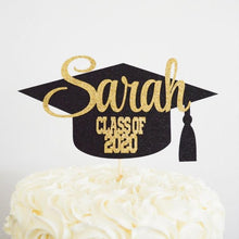 Custom Graduation Cake Topper - Personalized Name & Class Year | Glitter Grad Cap Topper for High School & College