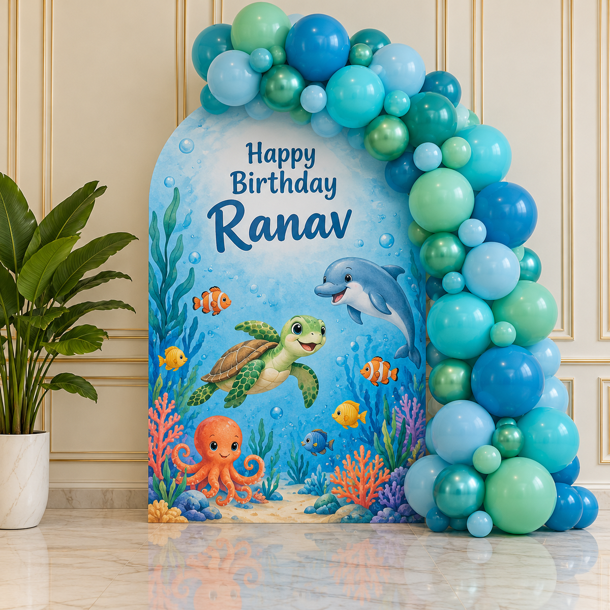 Under the sea theme Balloon Garland & Arch Backdrop Decoration football