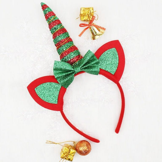 unicorn christmas head band 1pc