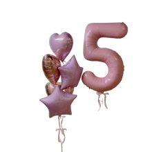 Pink rosegold helium bunch with single digit of ur choice