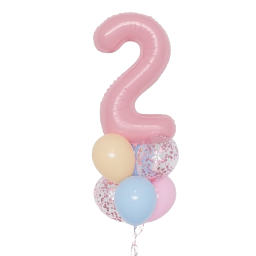 pastel pink number helium bunch