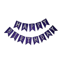 Happy Birthday Paper Banner-Navy blue