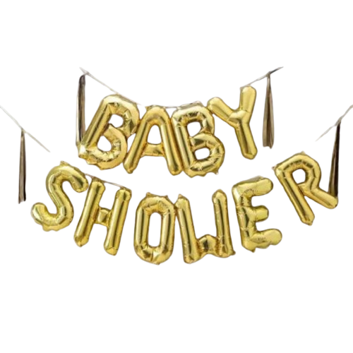 Baby Shower Banner Gold