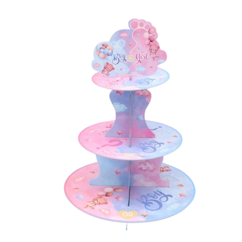 Gender reveal boy or girl cup cake topper
