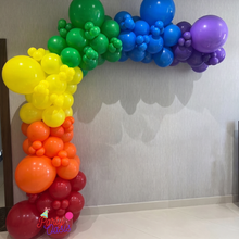 Rainbow Burst Organic Balloon Demi-Arch