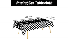 Checkered Race Car Party Tablecloths Black and White Checkered Stripes Theme Party table cover