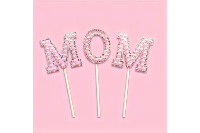 3pcs pearl birthday cake topper set pearl cake decorations