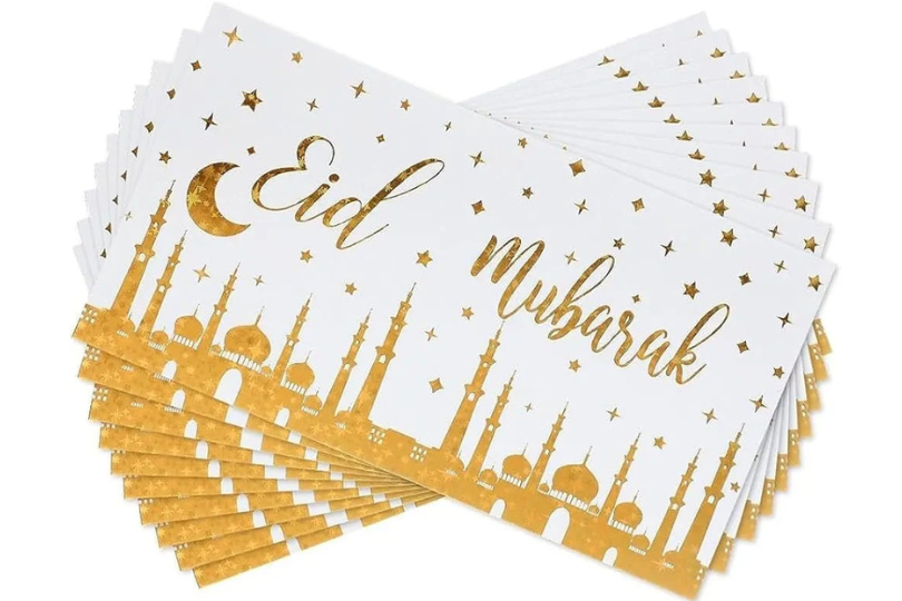 Eid Mubarak Money Wallets Envelopes - Eidi Gift gold 10 pcs