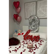 Simple romantic anniversary room decoration