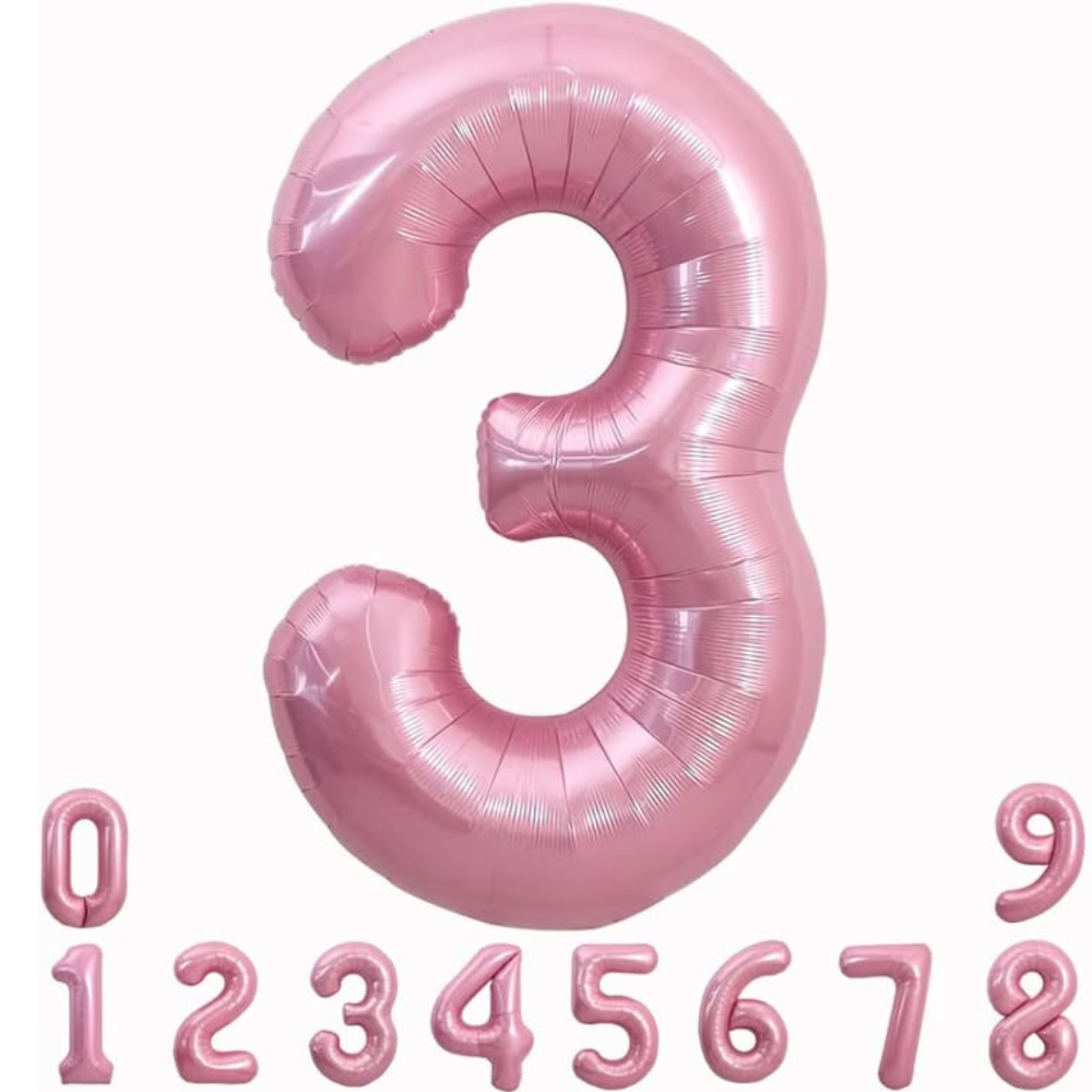 40 inch giant pink foil number balloons