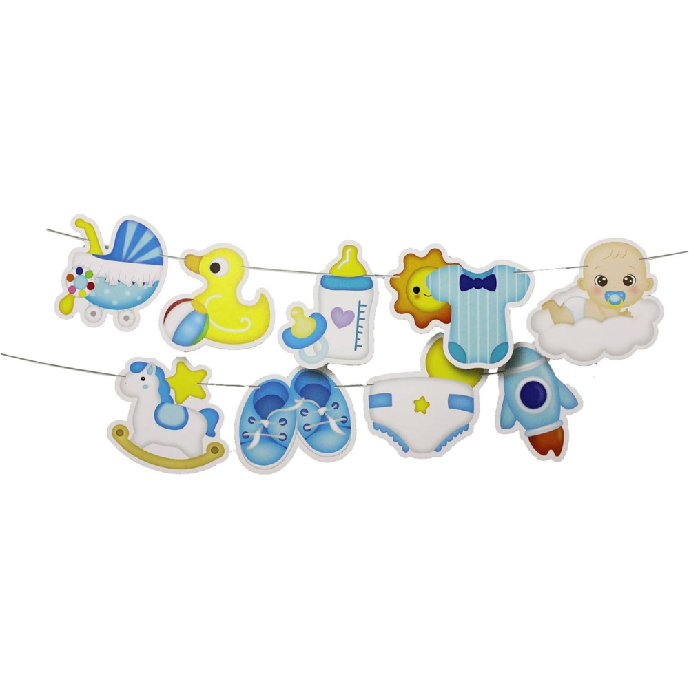 Boy Baby shower bunting paper banner