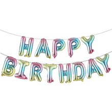 Happy Birthday Rainbow Aluminum Foil Letters Balloons