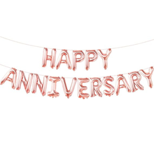 Happy Anniversary Rosegold Aluminum Foil Letters Balloons