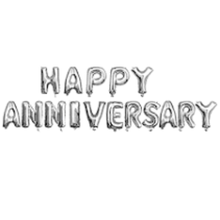 Happy Anniversary silver Aluminum Foil Letters Balloons