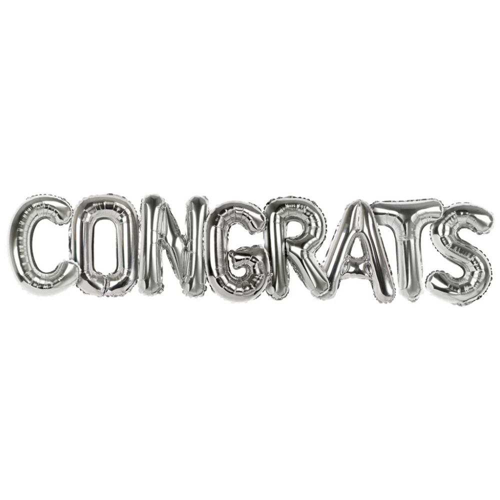 congrats foil Banner Silver
