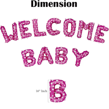 Welcome baby pink foil text Non inflated
