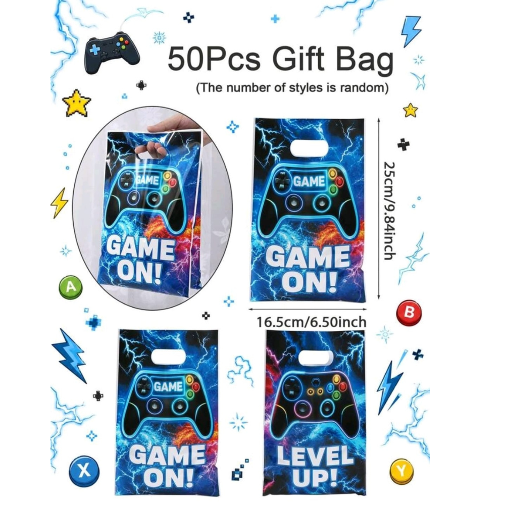Game on gift bag candy bag Pack of 50pcs  25x 16.5cm