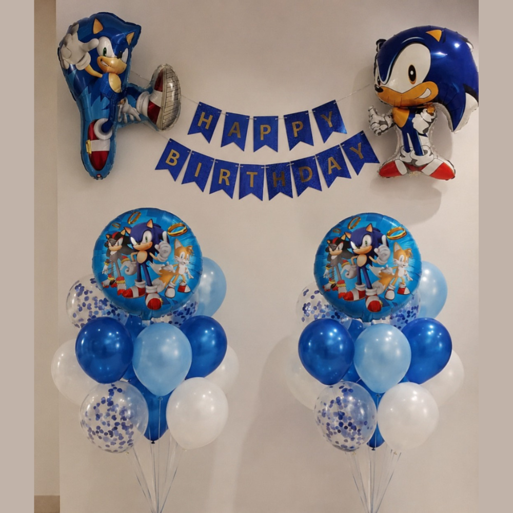 25 pcs sonic birthday decoration