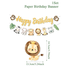 Happy birthday jungle safari theme banner