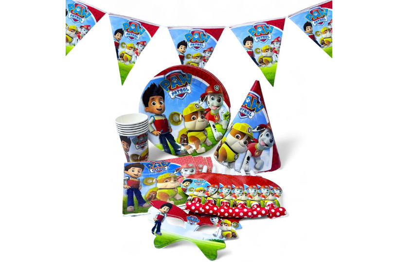 Paw patrol theme  party set plate cup tableware serves 6
