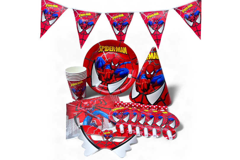 Spider man theme  party set plate cup tableware serves 6