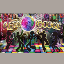 Lets boogie party back drop poster 270x180 cm disco dance party