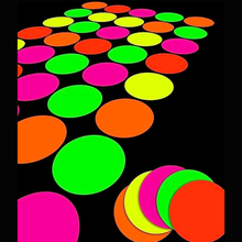 20pcs Neon Light Round Card Glowing Decor Double-Sided Fluorescent Paper