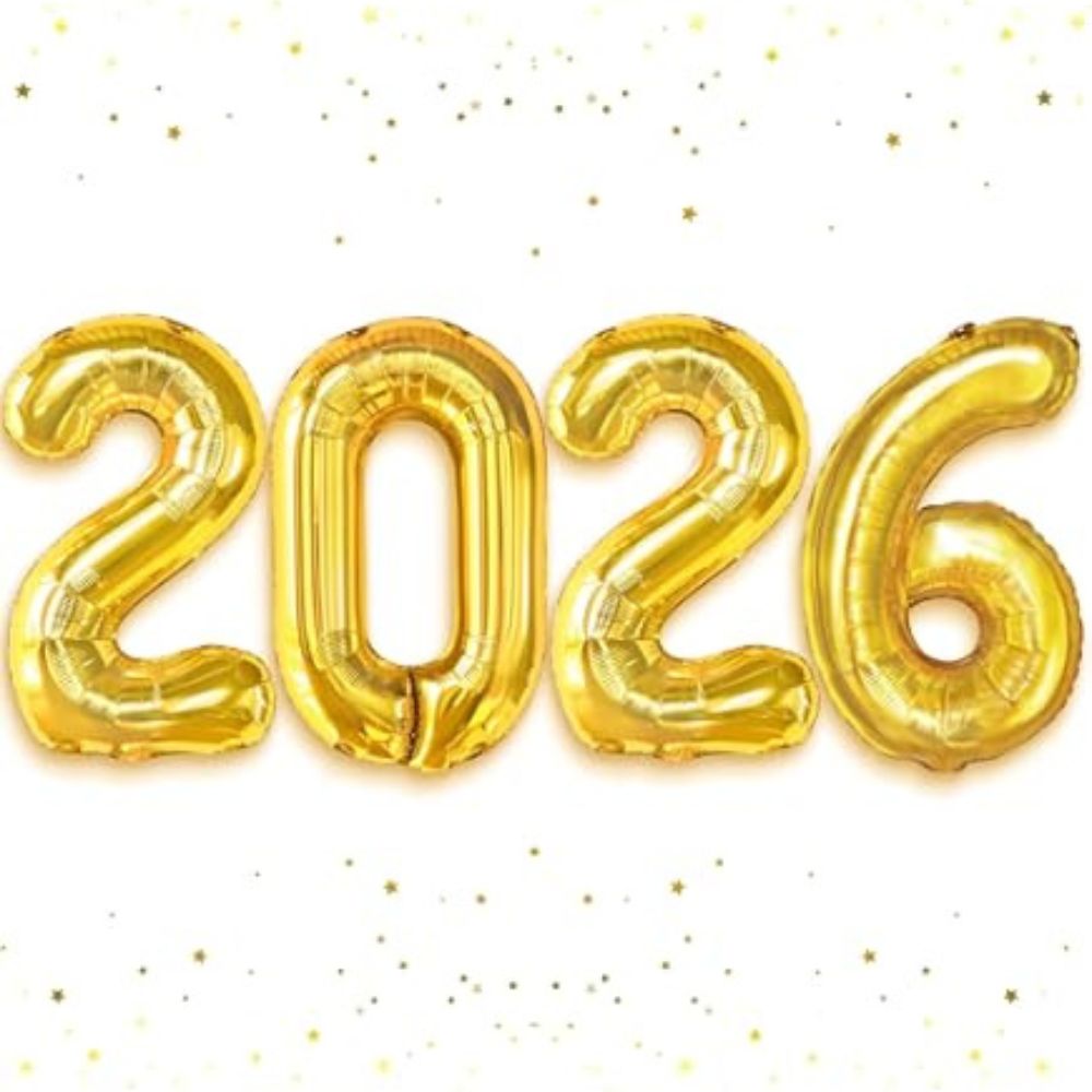 2026 Gold Number Foil Balloon 40 Inches