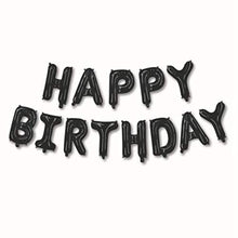 Black Happy Birthday Foil Text Banner - Non Inflated