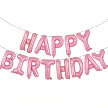 Pink Happy Birthday Foil Text Banner - Non Inflated