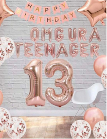 Rose Gold Teenage Balloon Set