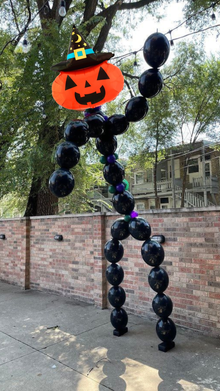 Pumpkin black halloween helium man